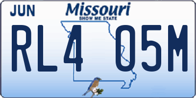 MO license plate RL4O5M