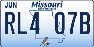 MO license plate RL4O7B