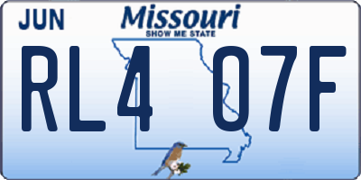 MO license plate RL4O7F