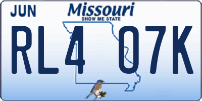 MO license plate RL4O7K