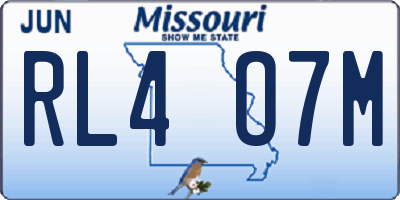 MO license plate RL4O7M