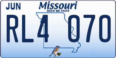 MO license plate RL4O7O