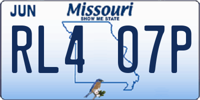MO license plate RL4O7P