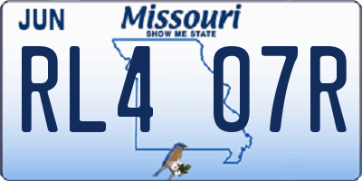 MO license plate RL4O7R
