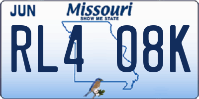 MO license plate RL4O8K