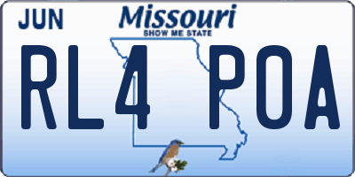 MO license plate RL4P0A
