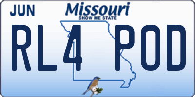 MO license plate RL4P0D