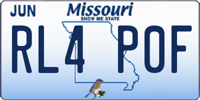 MO license plate RL4P0F