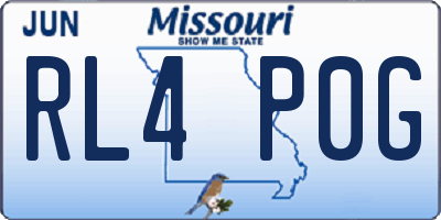 MO license plate RL4P0G