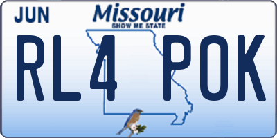 MO license plate RL4P0K