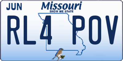 MO license plate RL4P0V