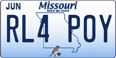 MO license plate RL4P0Y