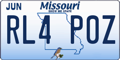 MO license plate RL4P0Z