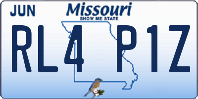 MO license plate RL4P1Z