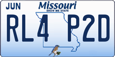 MO license plate RL4P2D