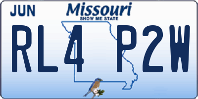 MO license plate RL4P2W