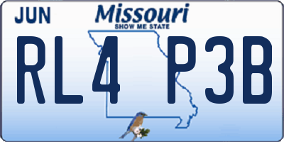 MO license plate RL4P3B