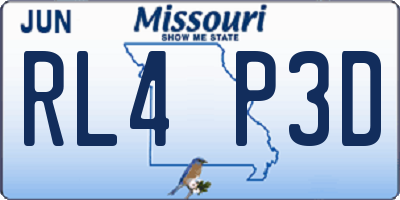 MO license plate RL4P3D