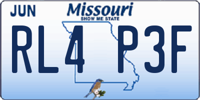 MO license plate RL4P3F