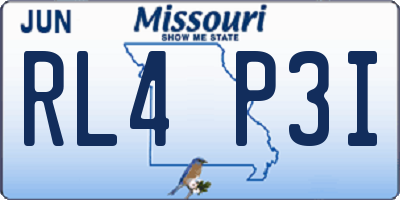 MO license plate RL4P3I