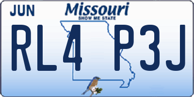 MO license plate RL4P3J