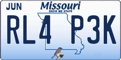 MO license plate RL4P3K