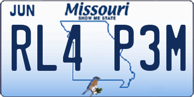 MO license plate RL4P3M