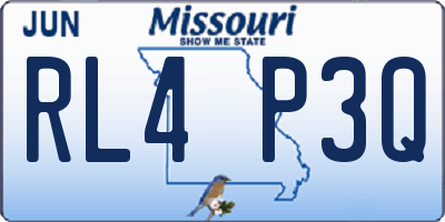 MO license plate RL4P3Q