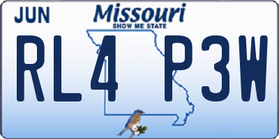 MO license plate RL4P3W