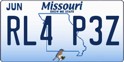 MO license plate RL4P3Z