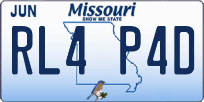 MO license plate RL4P4D