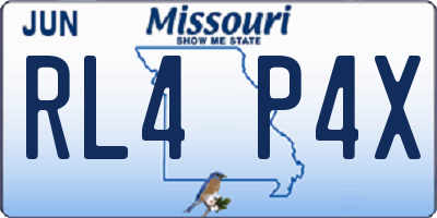 MO license plate RL4P4X
