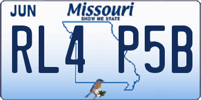 MO license plate RL4P5B