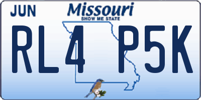 MO license plate RL4P5K