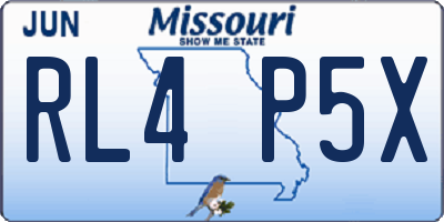 MO license plate RL4P5X