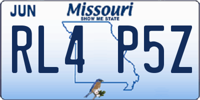 MO license plate RL4P5Z