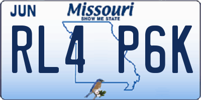 MO license plate RL4P6K