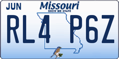 MO license plate RL4P6Z