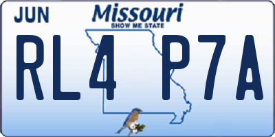 MO license plate RL4P7A