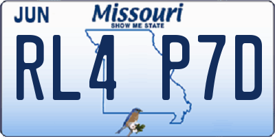 MO license plate RL4P7D