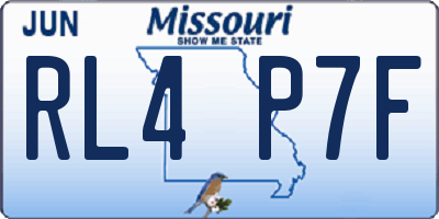 MO license plate RL4P7F