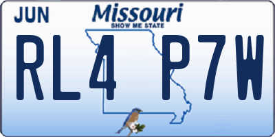 MO license plate RL4P7W