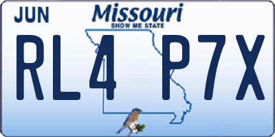MO license plate RL4P7X
