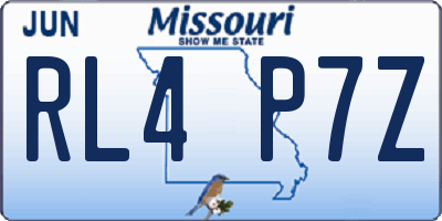 MO license plate RL4P7Z