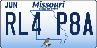 MO license plate RL4P8A