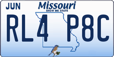 MO license plate RL4P8C