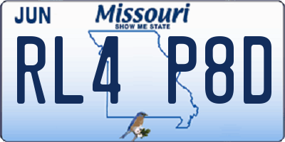 MO license plate RL4P8D