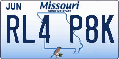 MO license plate RL4P8K