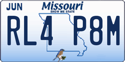 MO license plate RL4P8M