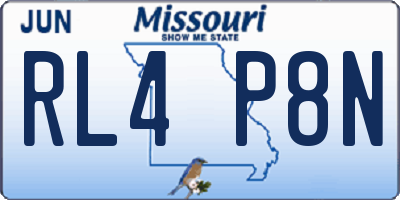 MO license plate RL4P8N